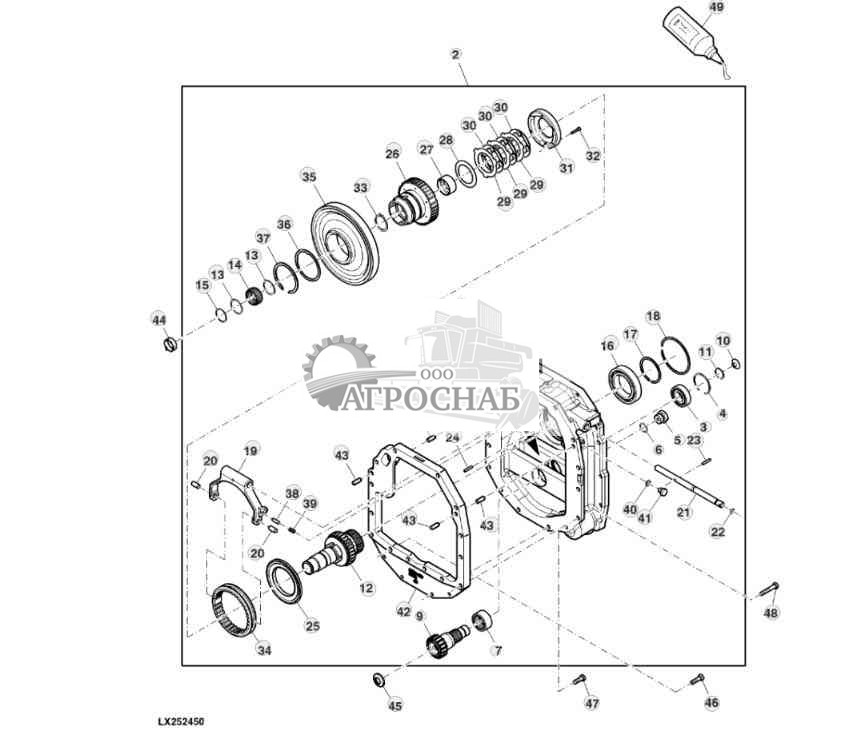 Детали крепления, модуль механизма медленного хода, 4 диапазона, 30 kmh (18,5 mph)  40 kmh (25 mph), PowrQuad™, с механическим реверсом, комплект для самостоятельной установки 